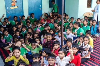 Children gathered at a community programme