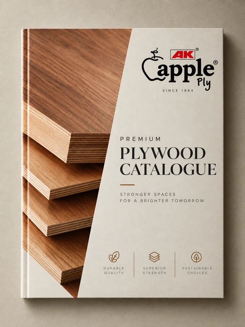 Cover of the AK Apple Ply premium plywood catalogue