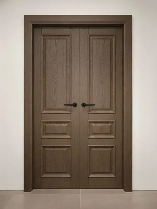 Dark oak double door with raised panels