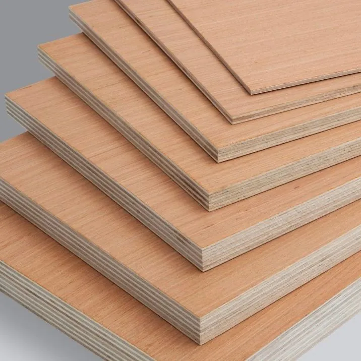 Fanned plywood sheets with a teak face veneer