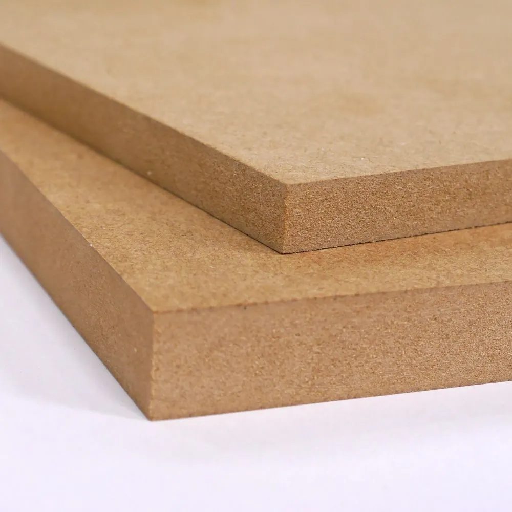 Close-up of smooth MDF board edges