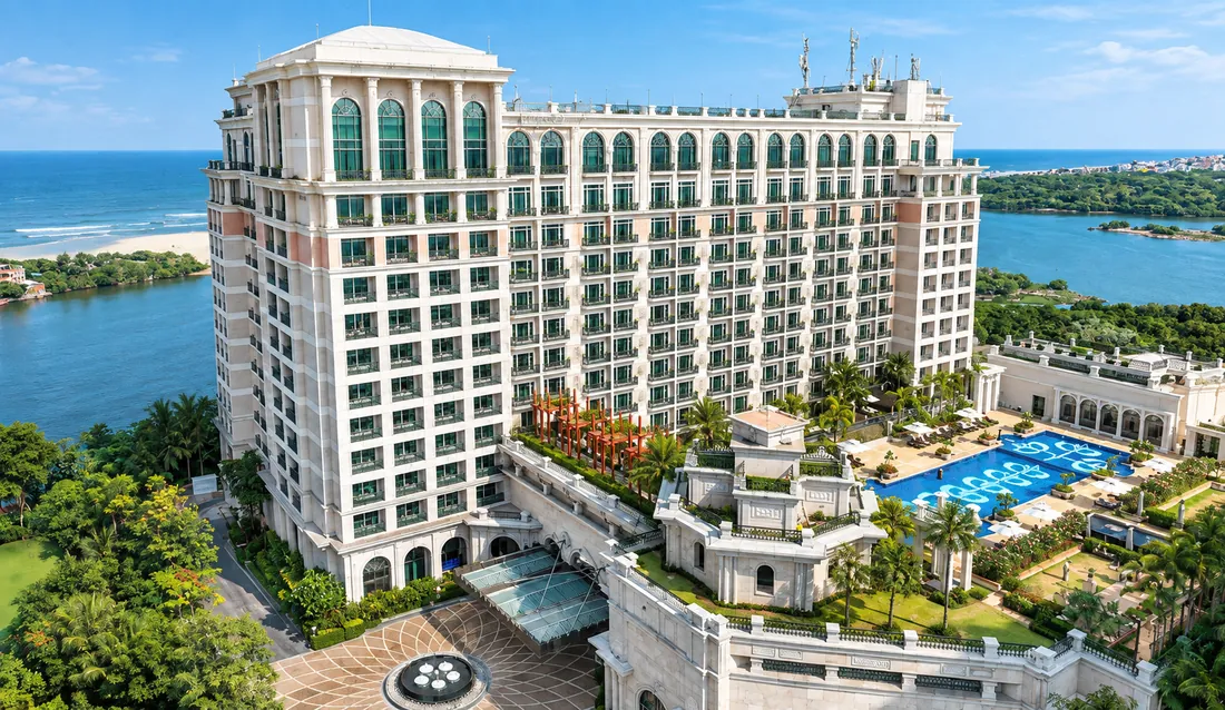 The Leela Palace, Chennai, beside the sea