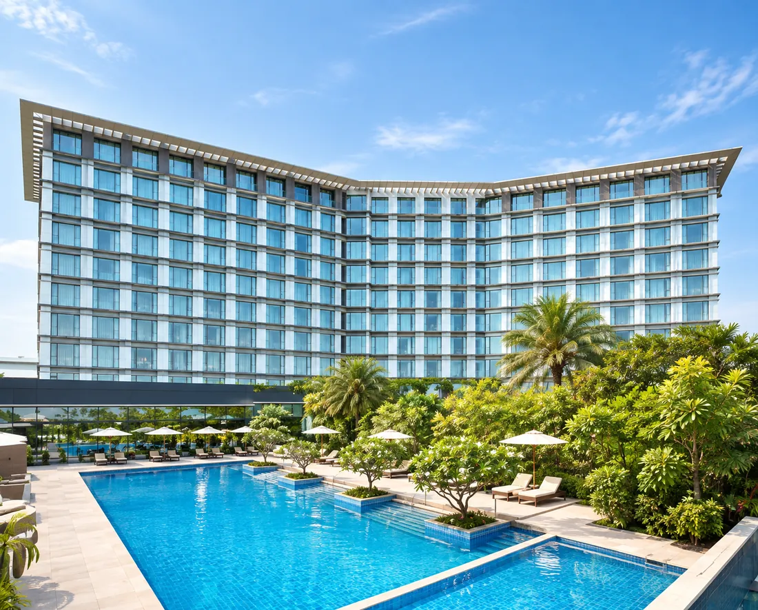 Taj Yeshwanthpur, Bengaluru, with its pool in the foreground